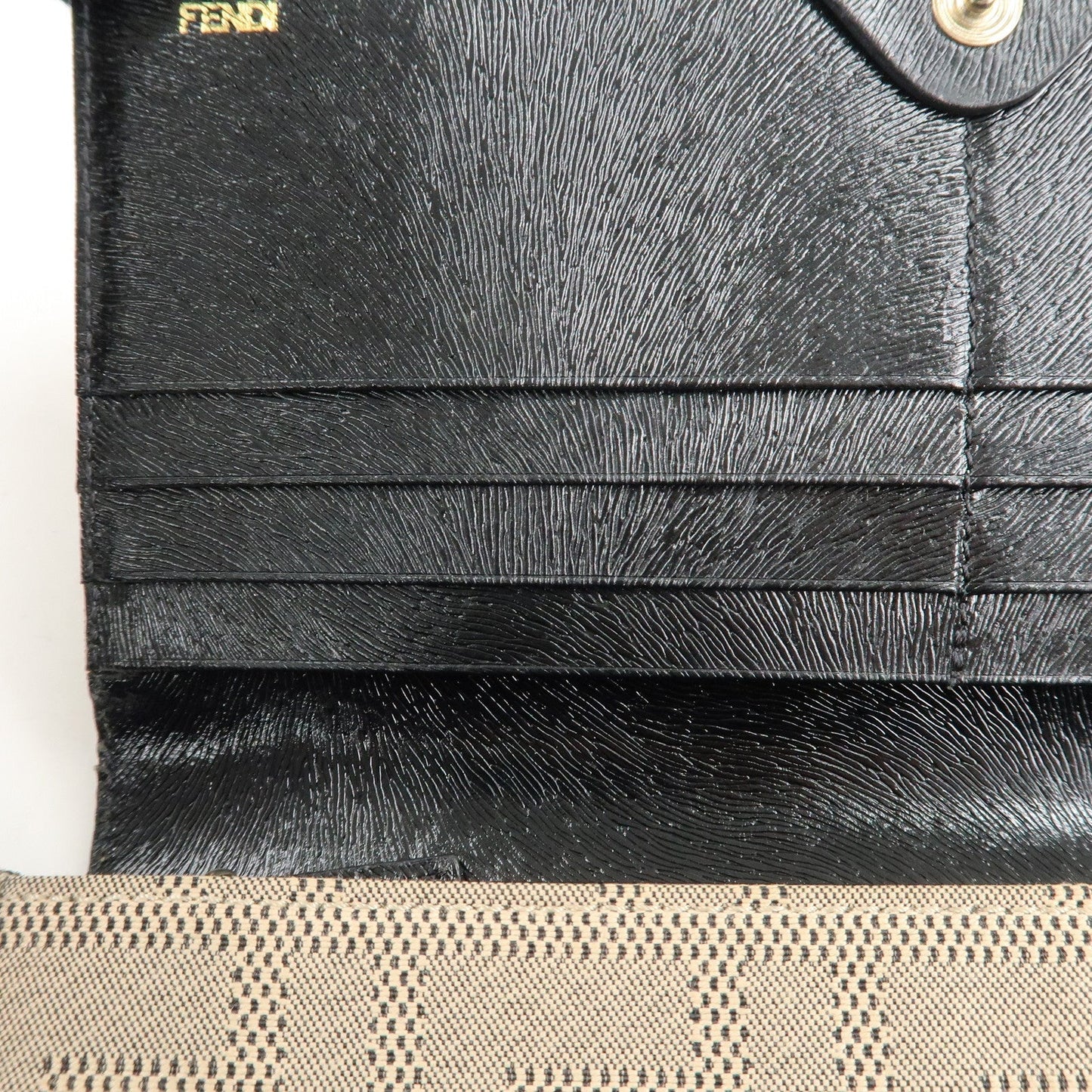 FENDI Zucca Print Canvas Leather Long Wallet Brown 8M0000  d