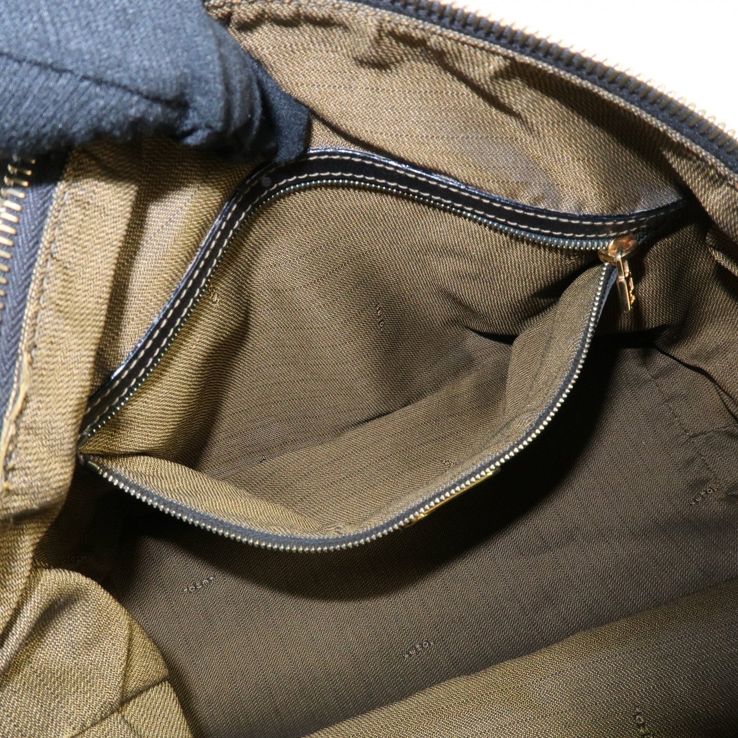 FENDI Zucca Canvas Leather Boston Bag Hand Bag Brown Black  d