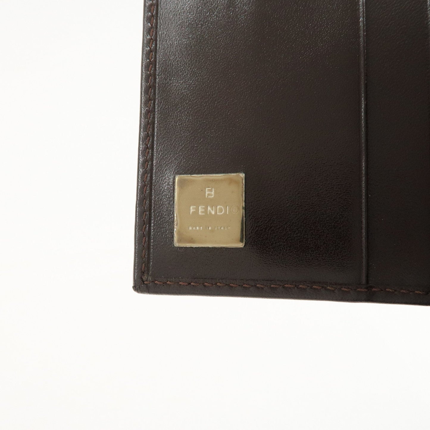 FENDI Zucca Canvas Leather W Hook Bifold Wallet 12671  d