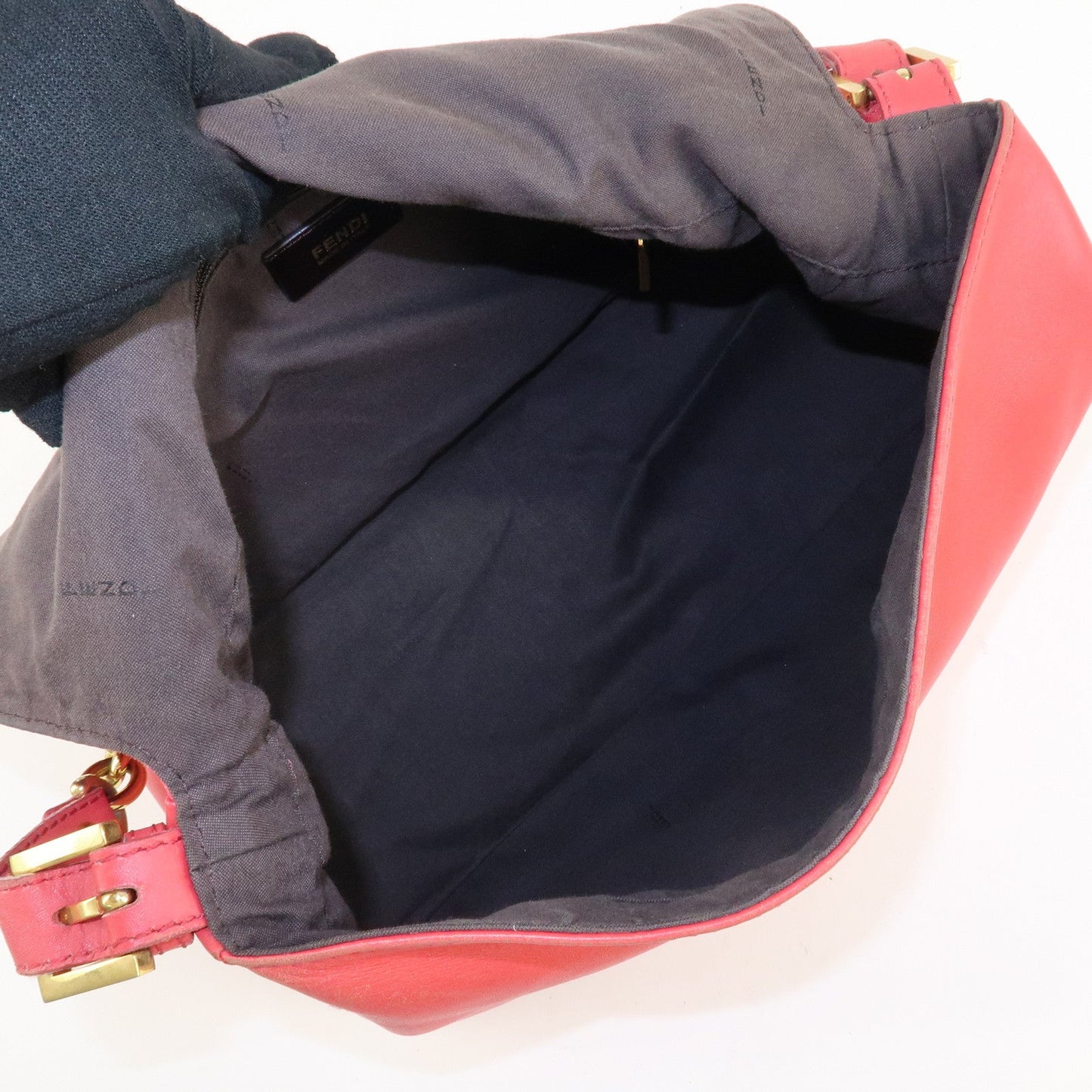 FENDI Big Mamma Baguette Leather Chain Shoulder Bag Pink 8BR638  d