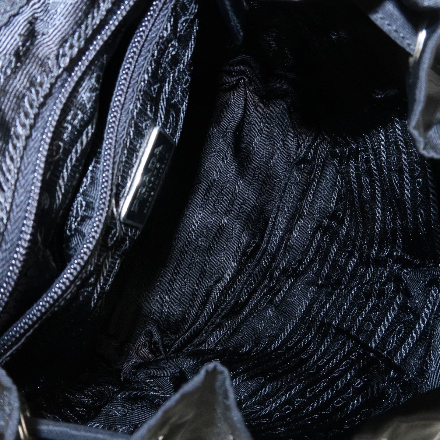 PRADA Triangle Logo Nylon Leather Back Pack Black B5885  d