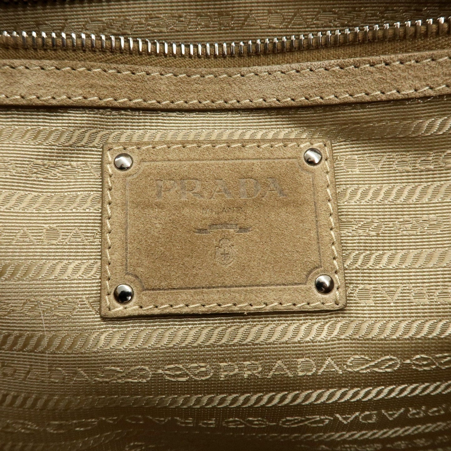 PRADA Eco Lapin Fur Suede Canapa Large Tote Bag Beige BN1918  d