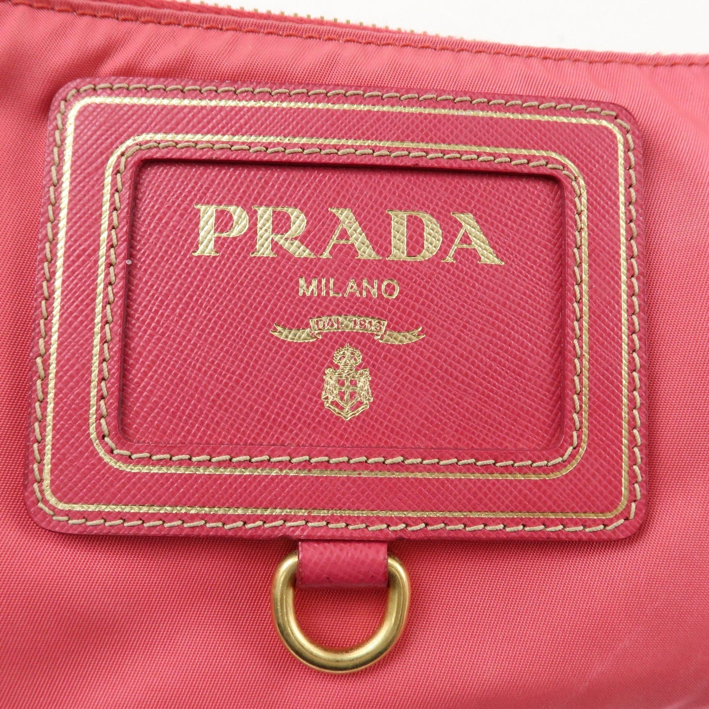 PRADA Nylon Saffiano Leather Shoulder Bag Hand Bag Pink  d