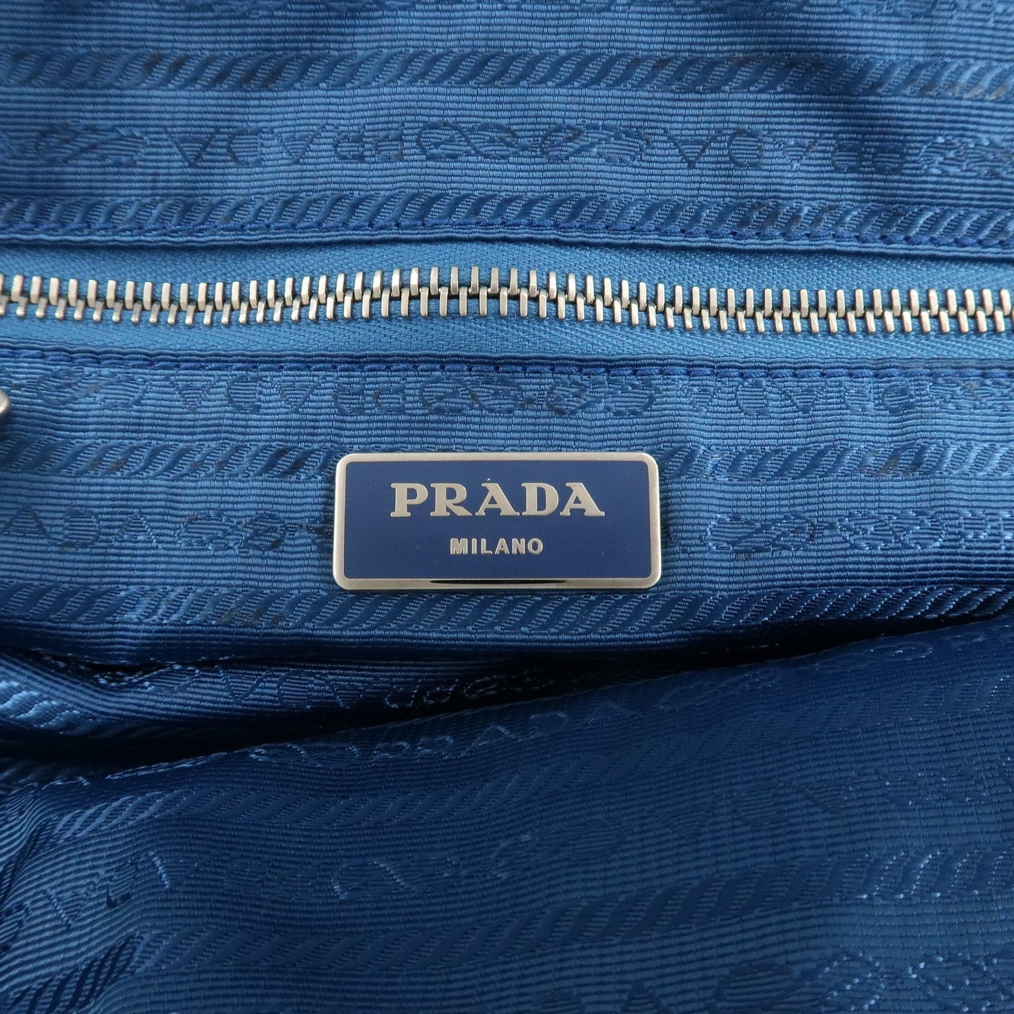 PRADA Nylon Leather 2Way Tote Bag White Blue  d