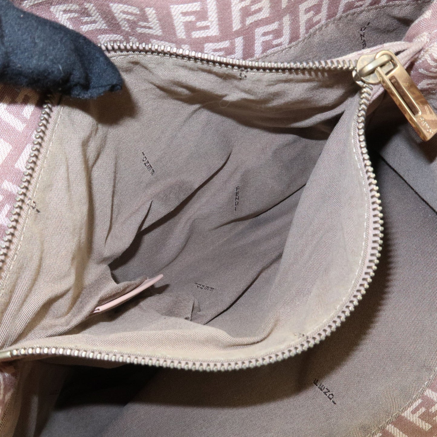 FENDI Zucchino Canvas Leather Tote Bag Pink Beige 8BH133  d
