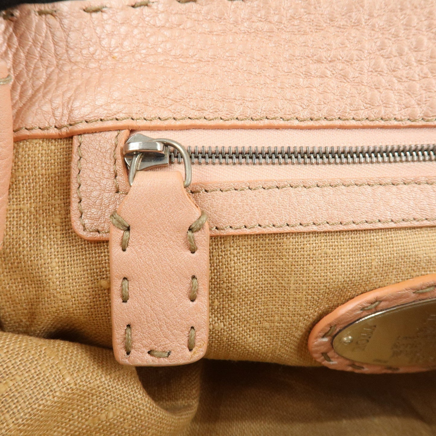 FENDI Selleria Leather Mini Linda Hand Bag Pink 8BR486  d