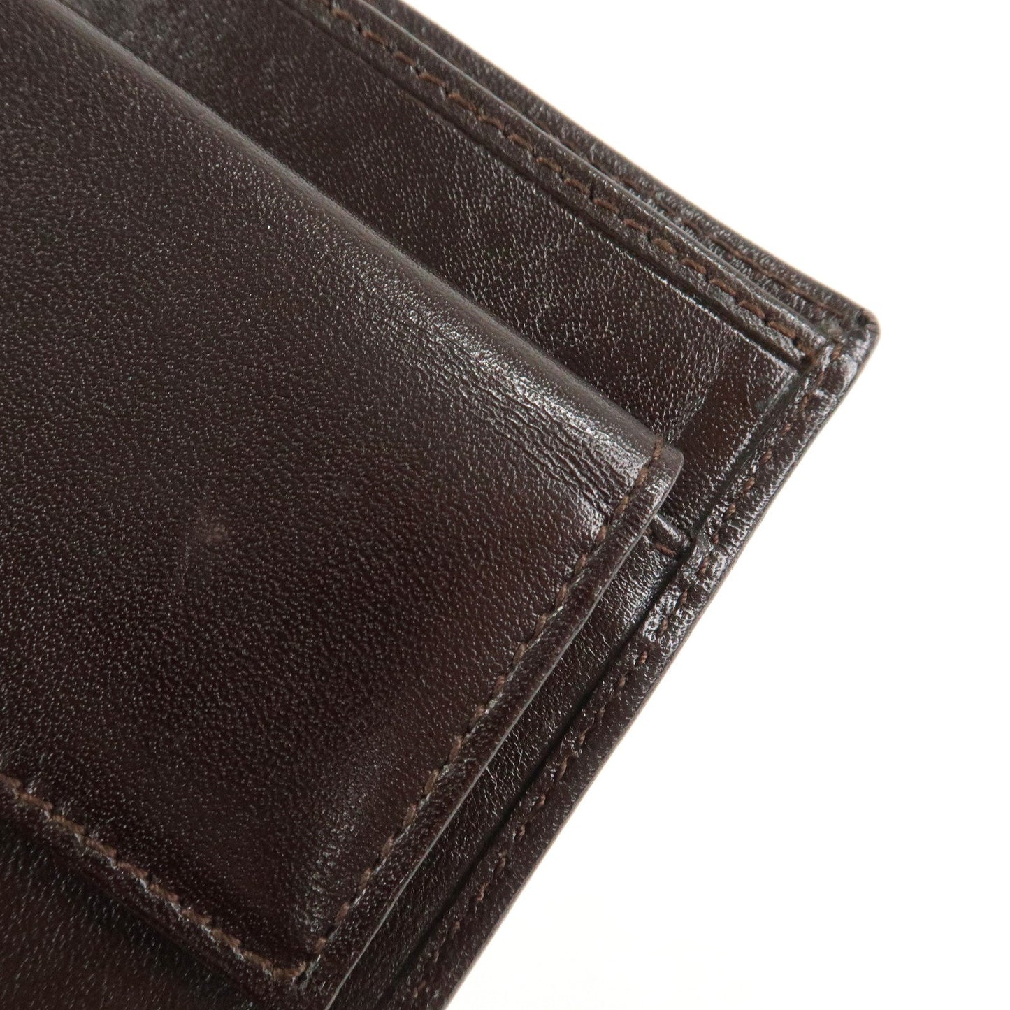 FENDI Zucca Canvas Leather Bifold Wallet Brown Black 31011  d