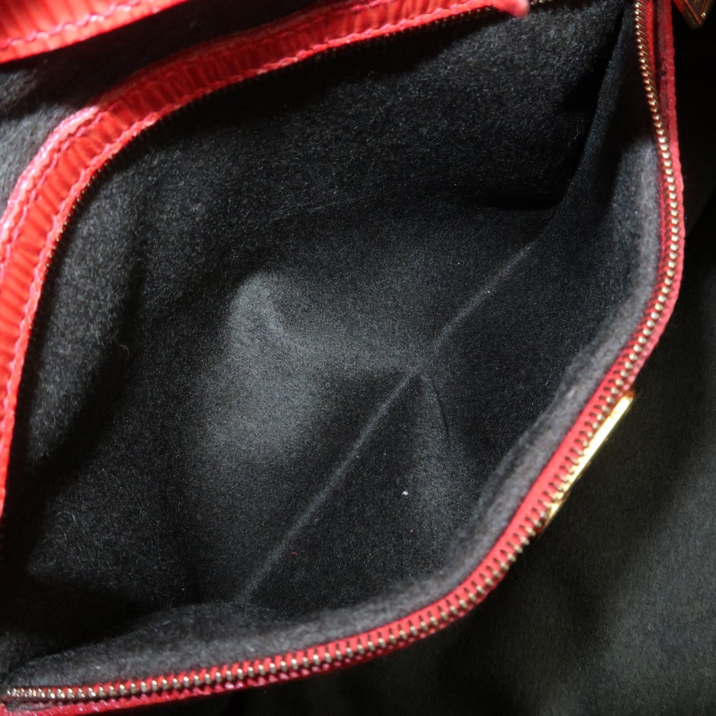 FENDI Leather Fake Fur Shoulder Bag Tote Bag Red  d