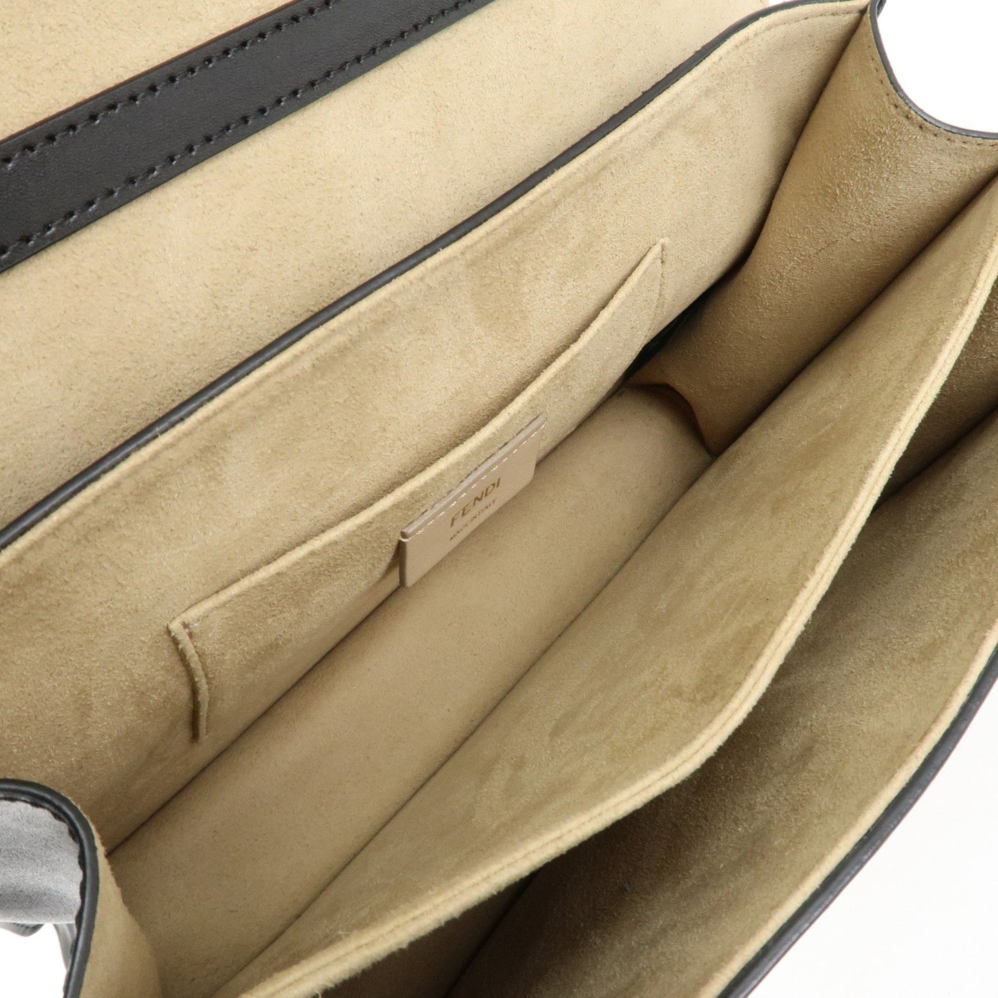 FENDI Zucca KAN I Leather 2Way Bag Hand Bag Brown Black 8BT283  d