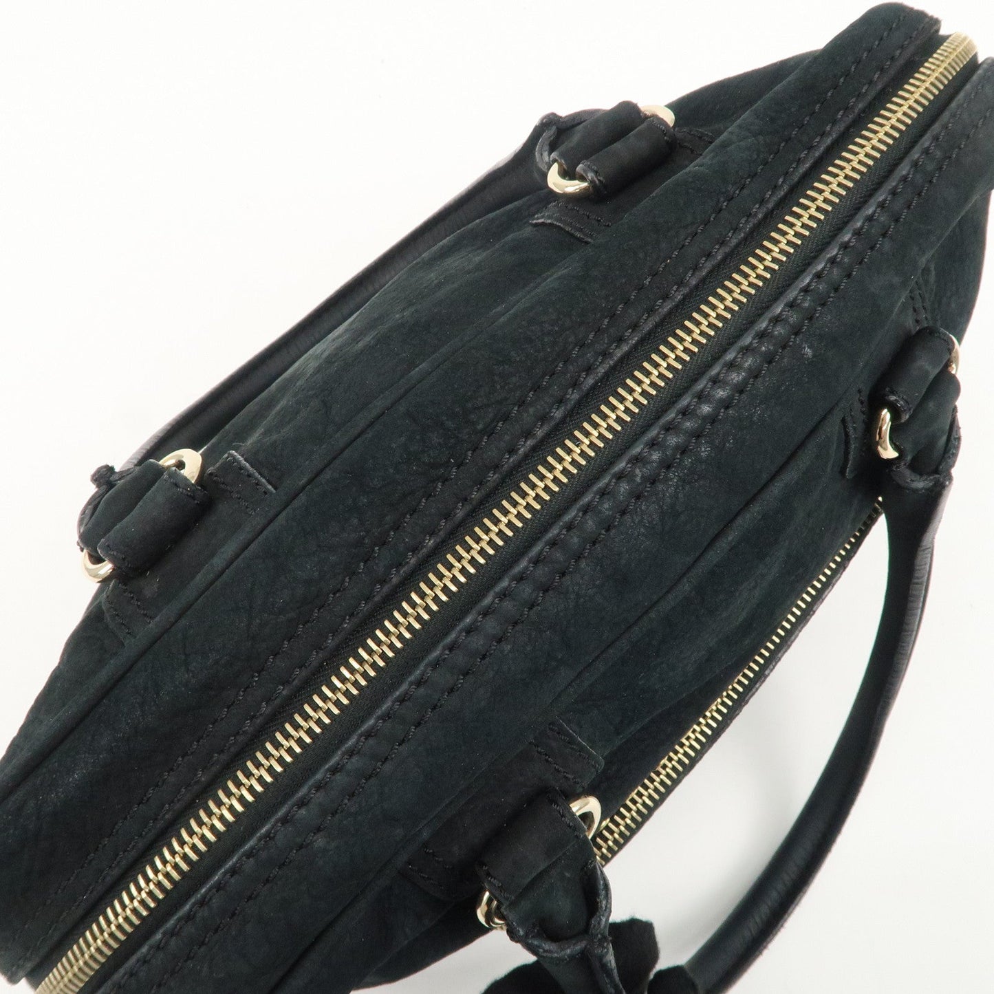 FENDI Suede Studs Mini Boston Bag Black 8BL076  d