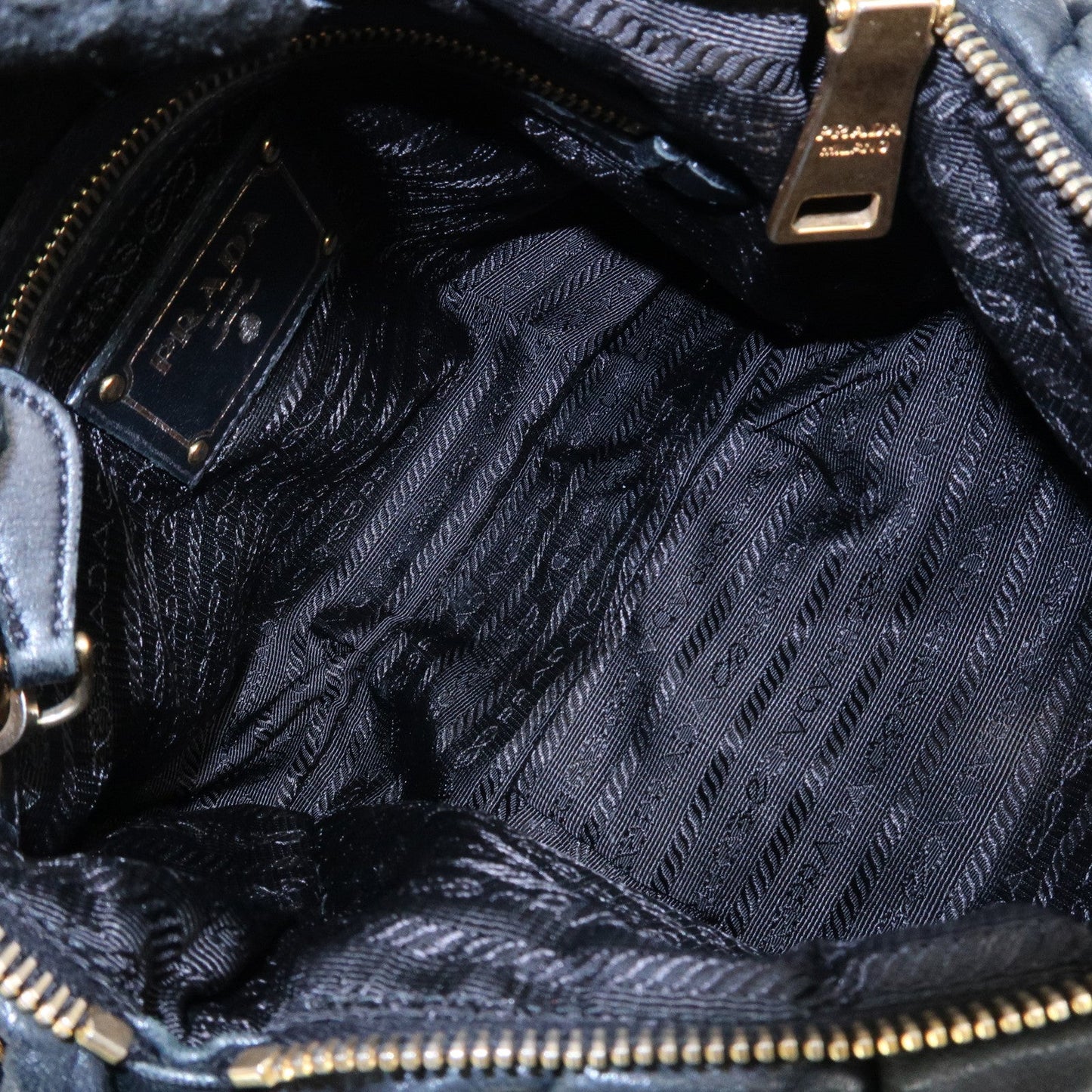 PRADA Leather 2Way Hand Bag Shoulder Bag Black BN2324  d