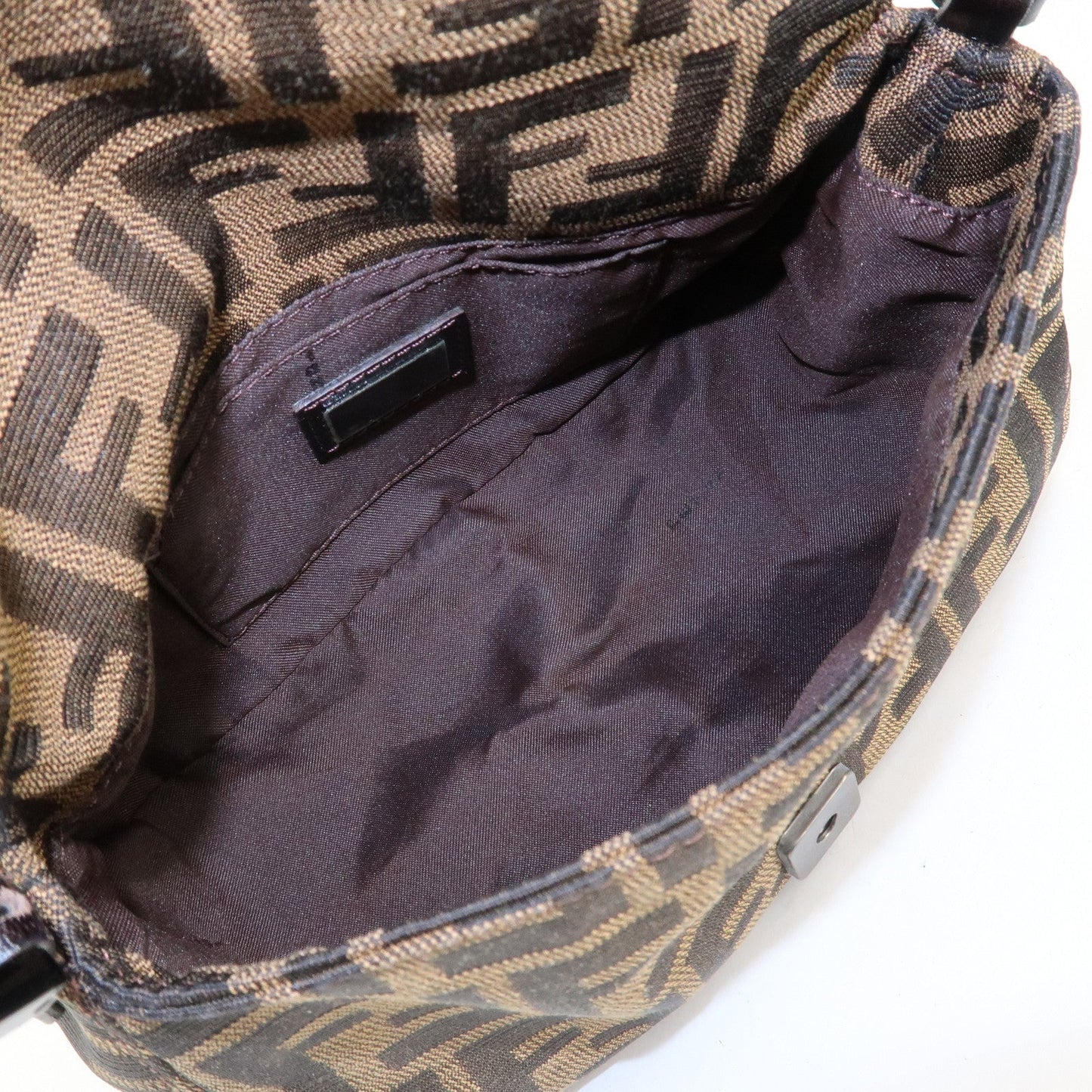 FENDI Mini Mamma Baguette Zucca Shoulder Bag Black Brown 8BR180  d