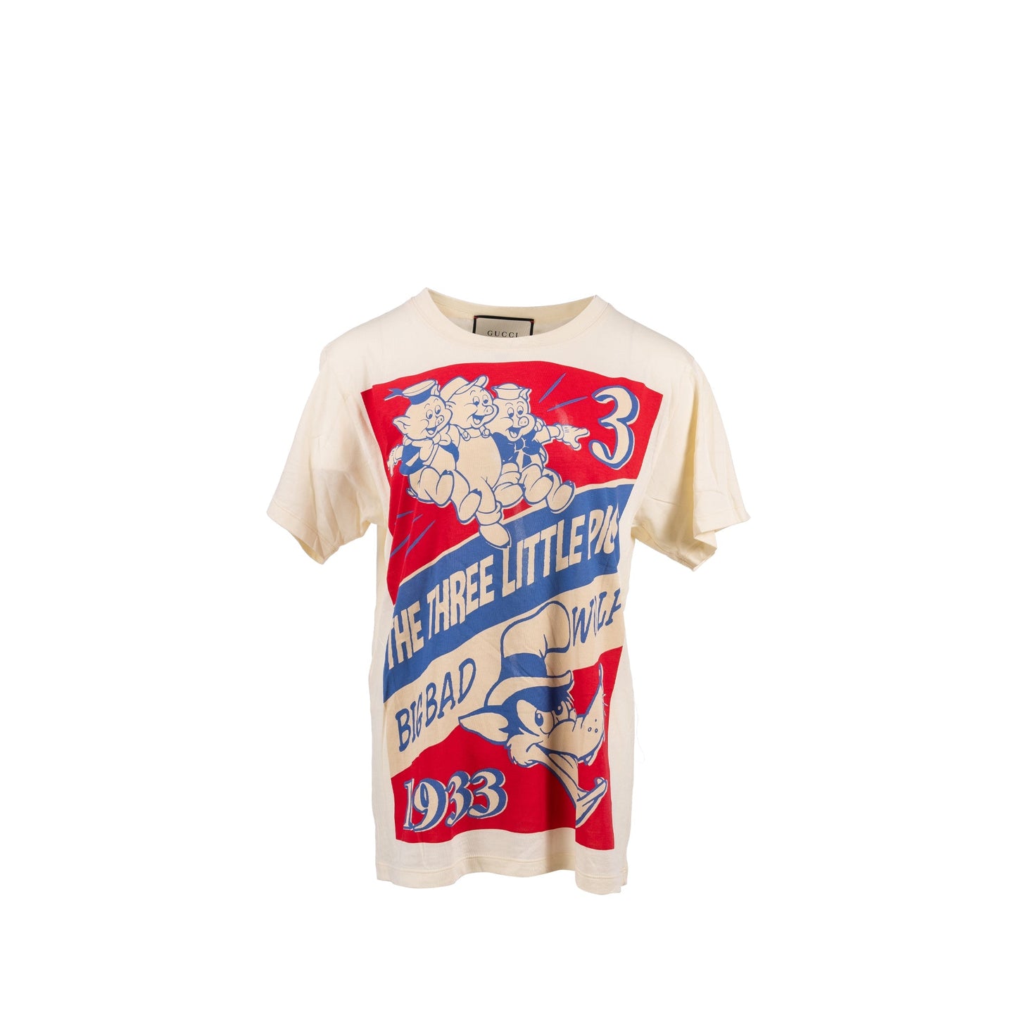 Gucci Size XS ?Whale Three Little Pigs? Print T-shirt White/Multicolour