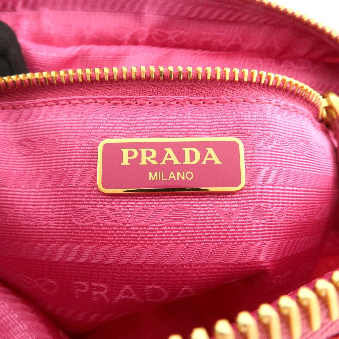 PRADA Canapa Canvas Leather Cosmetic Pouch Flower 1NA021 Pink  d