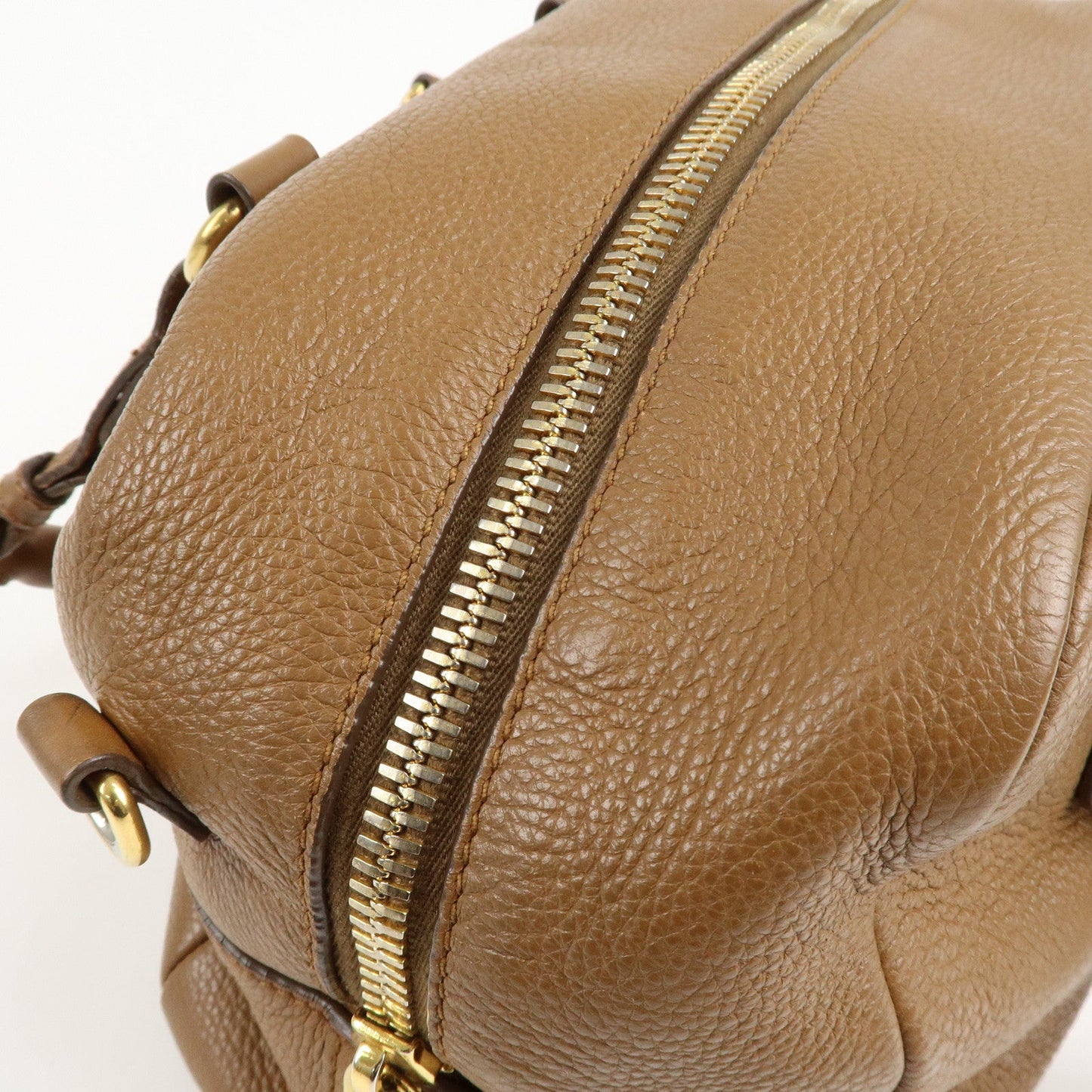 PRADA Leather 2Way Bag Hand Bag Shoulder Bag Brown 1BB091  d