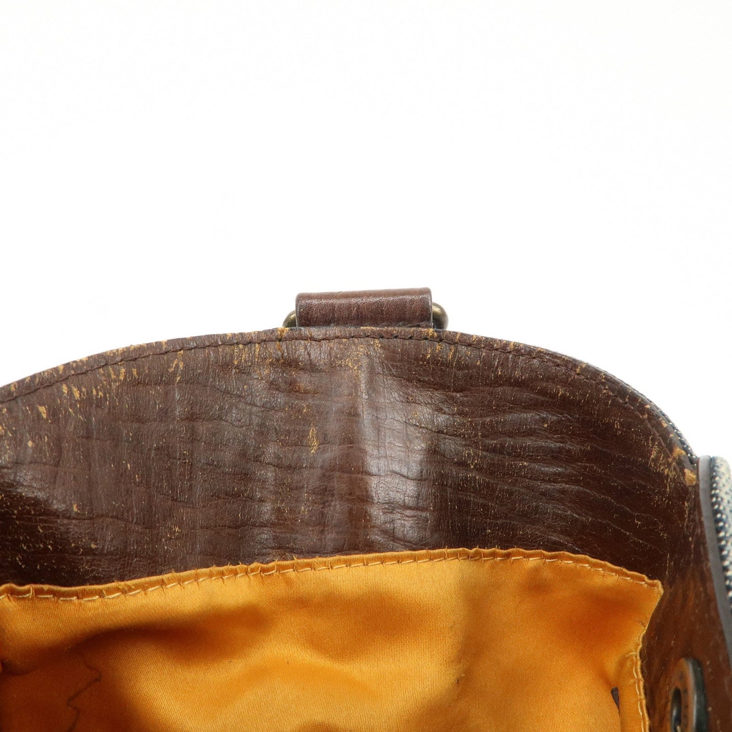 FENDI Ethnico Denim Leather Shoulder Bag Blue Brown 8BN157  d