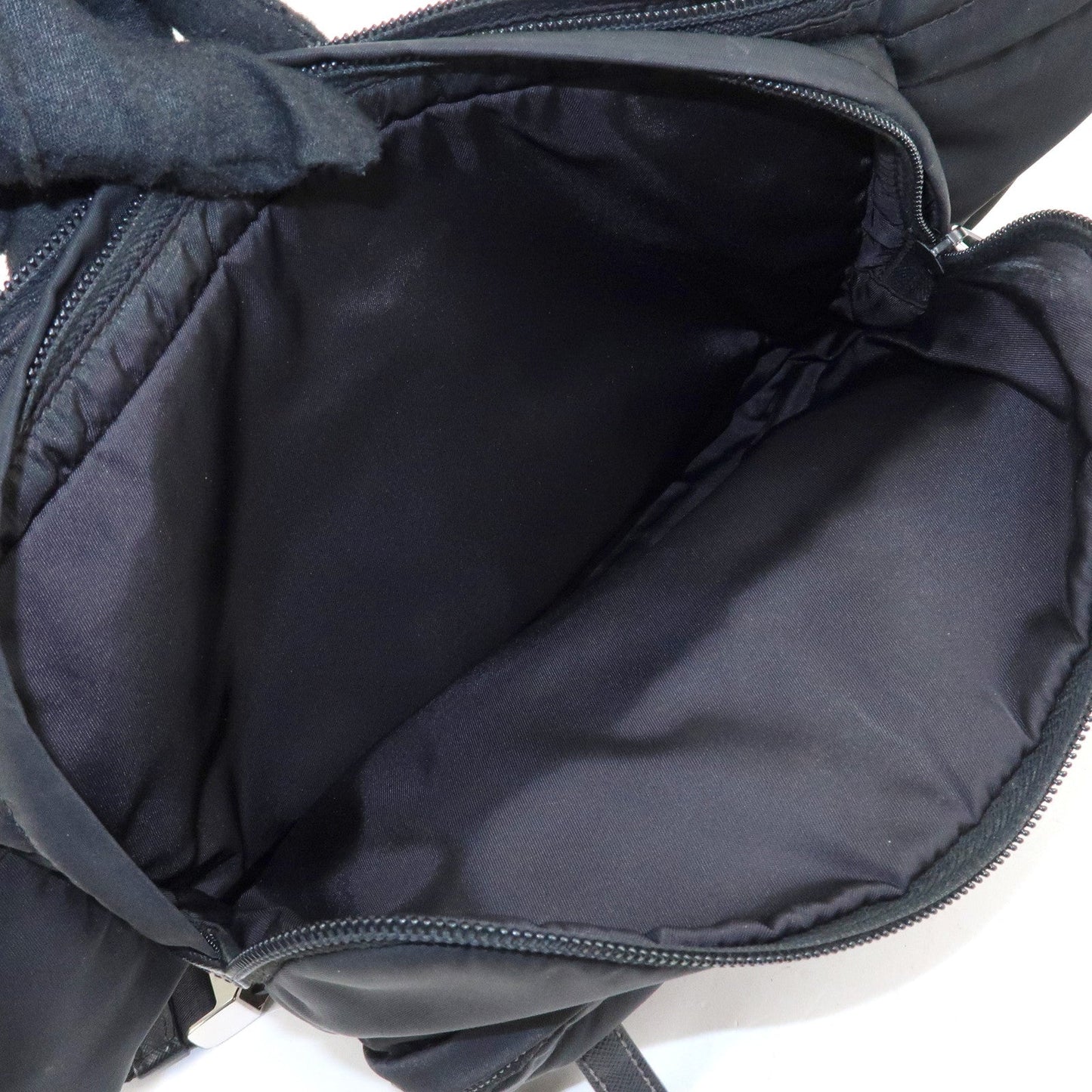 PRADA Logo Nylon Leather Waist Bag Crossbody Bag Black  d