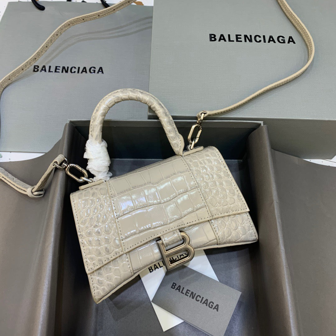 Top Quality Hourglass XS Handbag In Beige, For Women,  Bags 7.4in/19cm