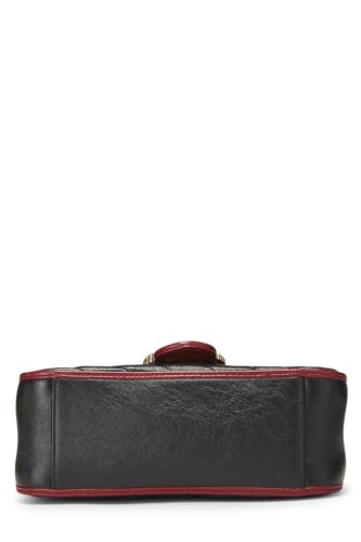 Gucci, Black Leather Torchon GG Marmont Top Handle Bag, Black