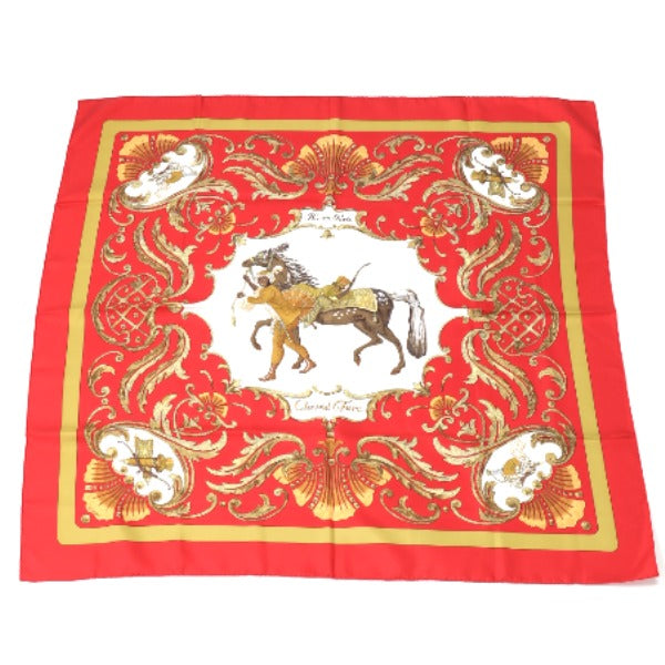 HERMES scarf silk yellow SPRINGS scarf Carre90 Women  d