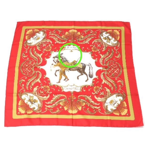 HERMES scarf silk yellow SPRINGS scarf Carre90 Women  d