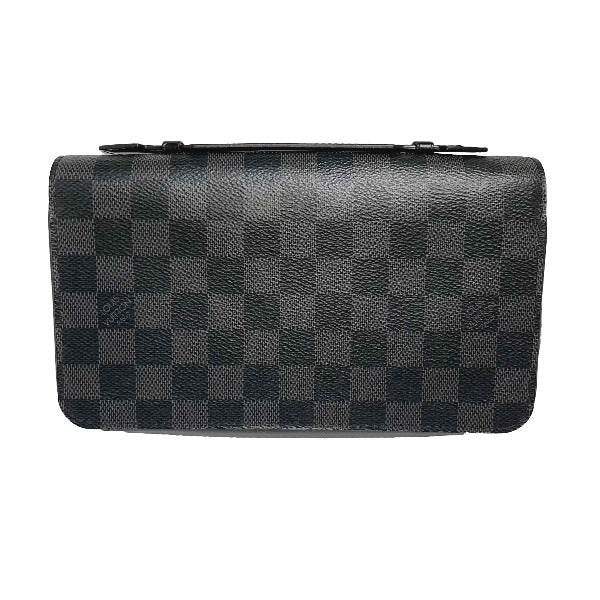 LOUIS VUITTON business bag N41503 Damier Grafitto Canvas Graphite Long Wallet Purse Damier Grafitte Zippy XL mens  d