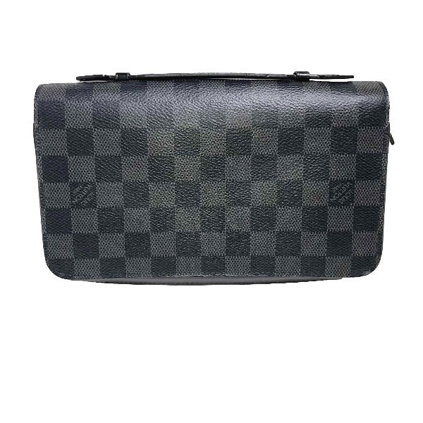 LOUIS VUITTON business bag N41503 Damier Grafitto Canvas Graphite Long Wallet Purse Damier Grafitte Zippy XL mens  d