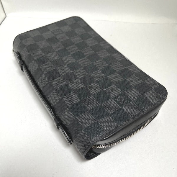 LOUIS VUITTON business bag N41503 Damier Grafitto Canvas Graphite Long Wallet Purse Damier Grafitte Zippy XL mens  d