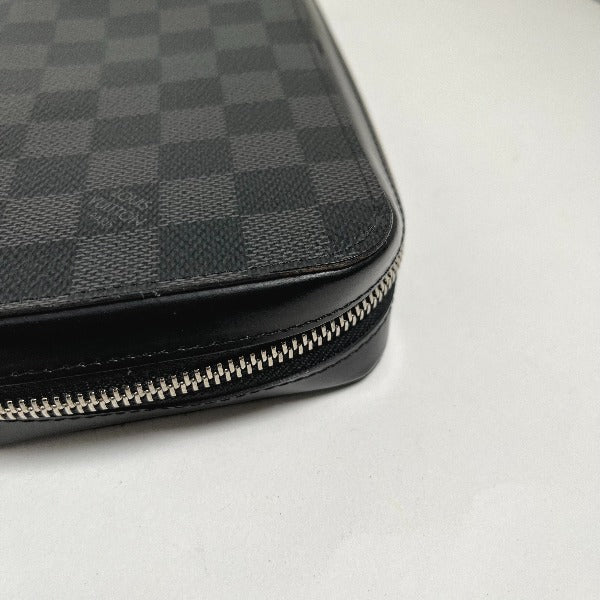 LOUIS VUITTON business bag N41503 Damier Grafitto Canvas Graphite Long Wallet Purse Damier Grafitte Zippy XL mens  d
