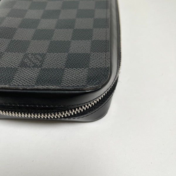 LOUIS VUITTON business bag N41503 Damier Grafitto Canvas Graphite Long Wallet Purse Damier Grafitte Zippy XL mens  d