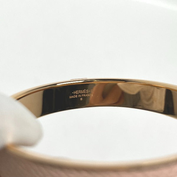 HERMES Bangle leather Pink x Gold bracelet leather Gold Plated Women  d