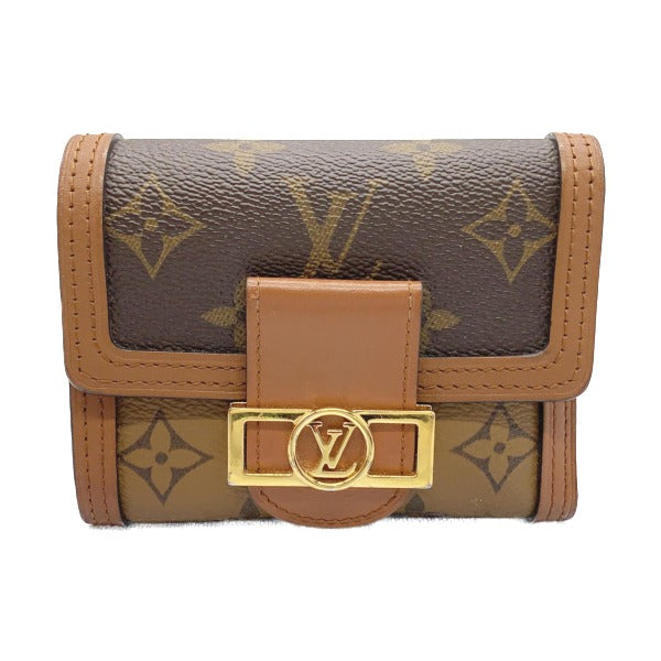 LOUIS VUITTON Coin case M68725 PVC, leather Brown camel Portefeuille Dauphine Monogram reverse compact Women  d