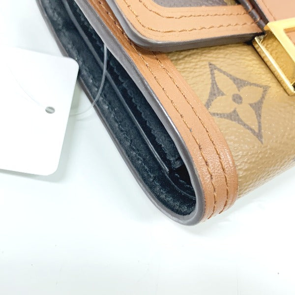 LOUIS VUITTON Coin case M68725 PVC, leather Brown camel Portefeuille Dauphine Monogram reverse compact Women  d