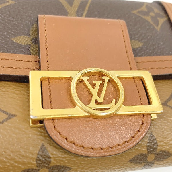 LOUIS VUITTON Coin case M68725 PVC, leather Brown camel Portefeuille Dauphine Monogram reverse compact Women  d