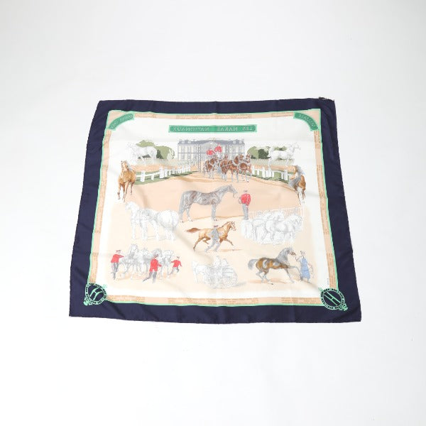 HERMES scarf silk Navy LES HARAS NATIONAUX Carre90 Carre90 Women  d