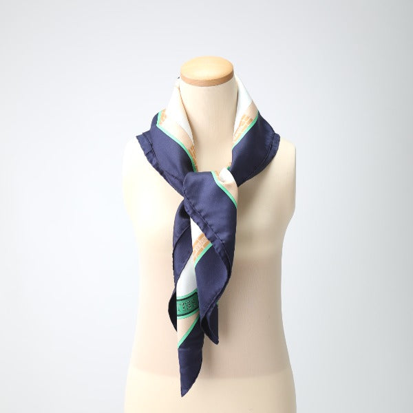 HERMES scarf silk Navy LES HARAS NATIONAUX Carre90 Carre90 Women  d