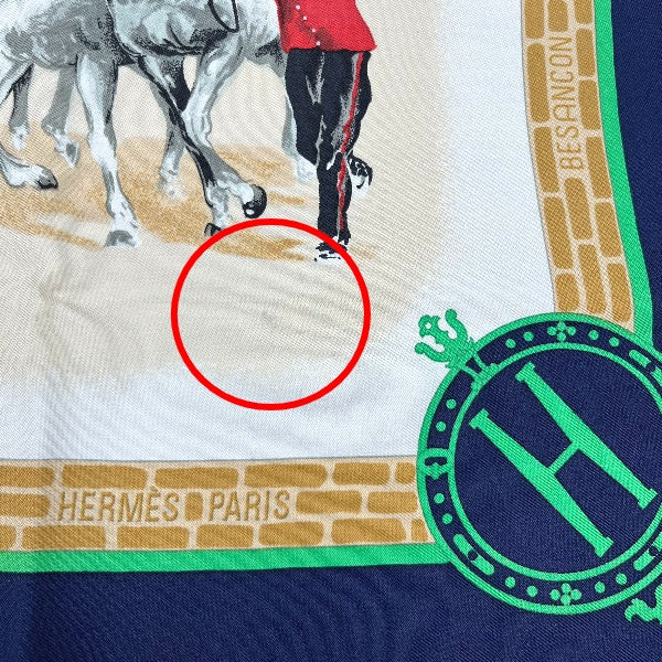 HERMES scarf silk Navy LES HARAS NATIONAUX Carre90 Carre90 Women  d