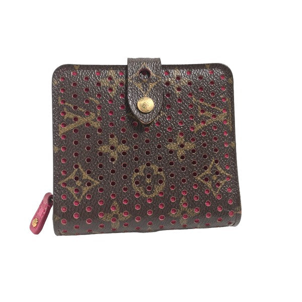 LOUIS VUITTON Bifold Wallet M95188 Monogram Perfo Fuchsia Zip Around Monogram Perfo Two fold wallet Women  d