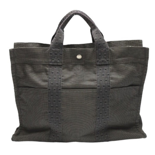 HERMES Tote Bag canvas gray Tote Bag Business bag Her LineTote MM unisex(Unisex)  d