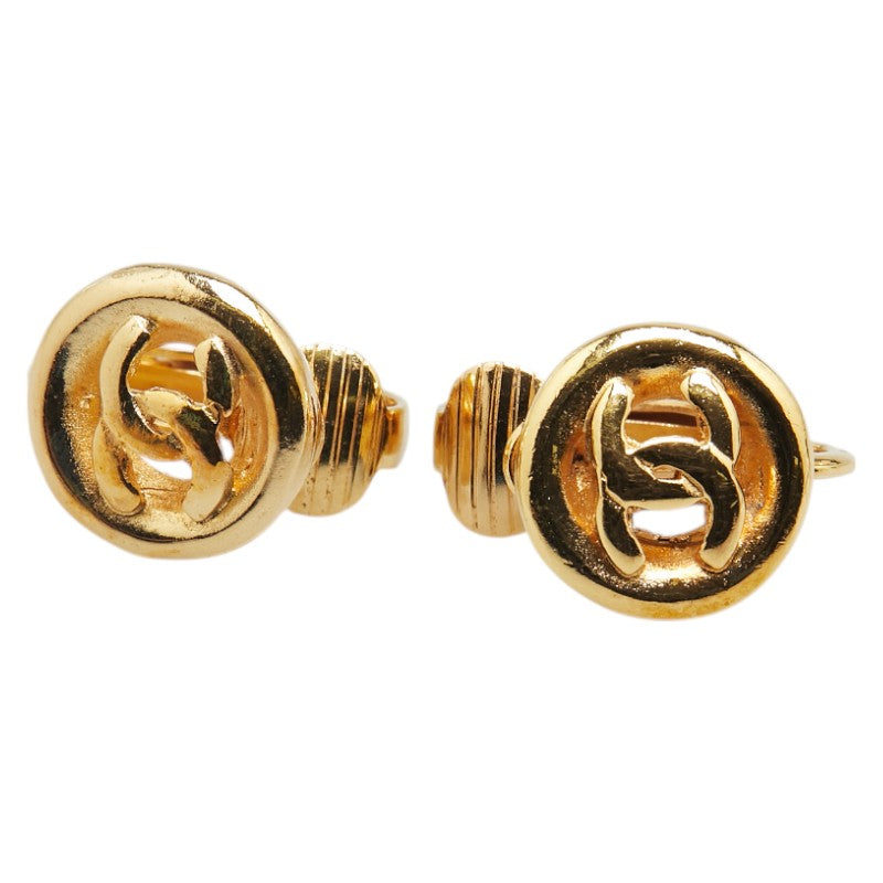 Chanel Coco Mark Round Earrings