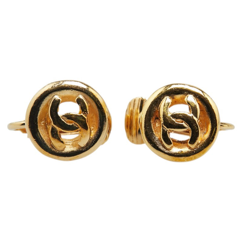 Chanel Coco Mark Round Earrings