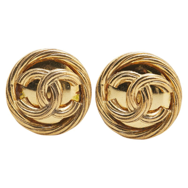 Chanel Coco Mark Round Earrings