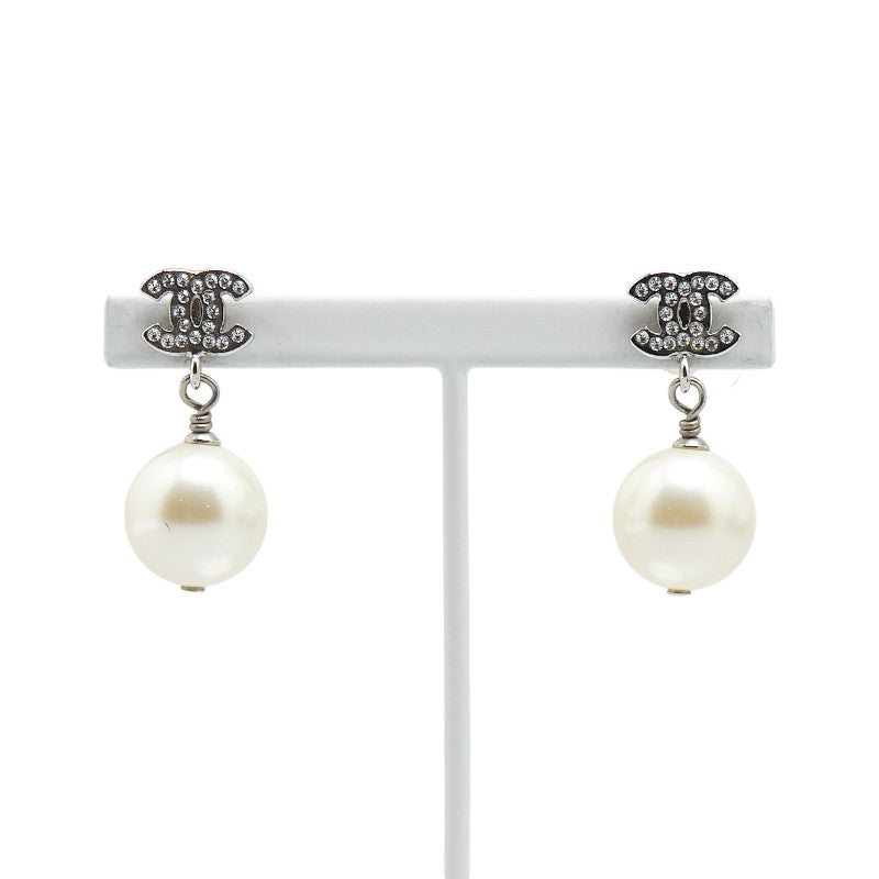 Chanel Coco Mark Rhinestone Swing Earrings