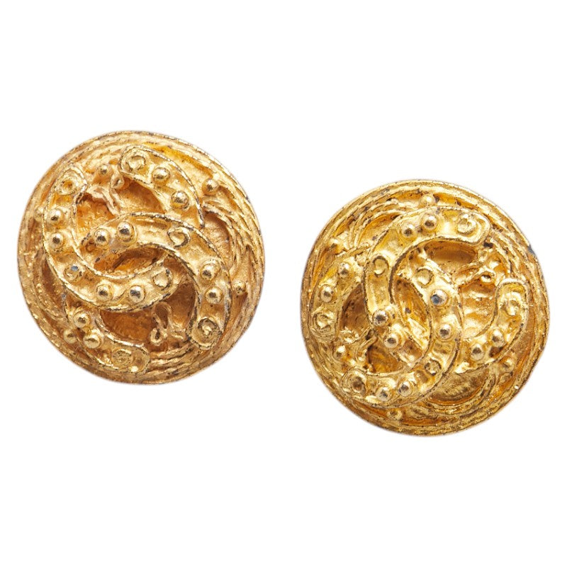 Chanel Coco Mark Round Earrings