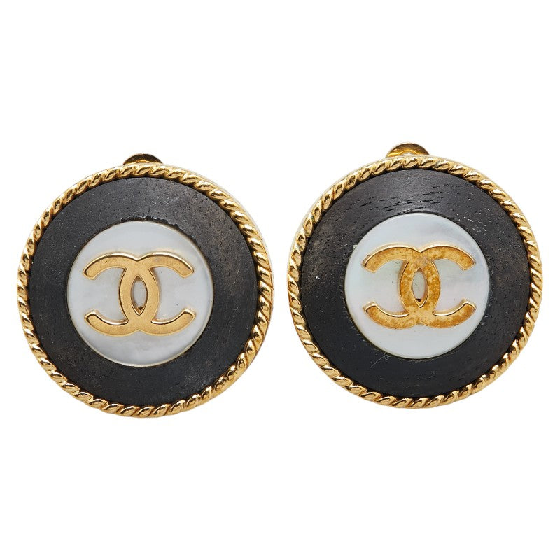 Chanel Coco Mark Round Earrings