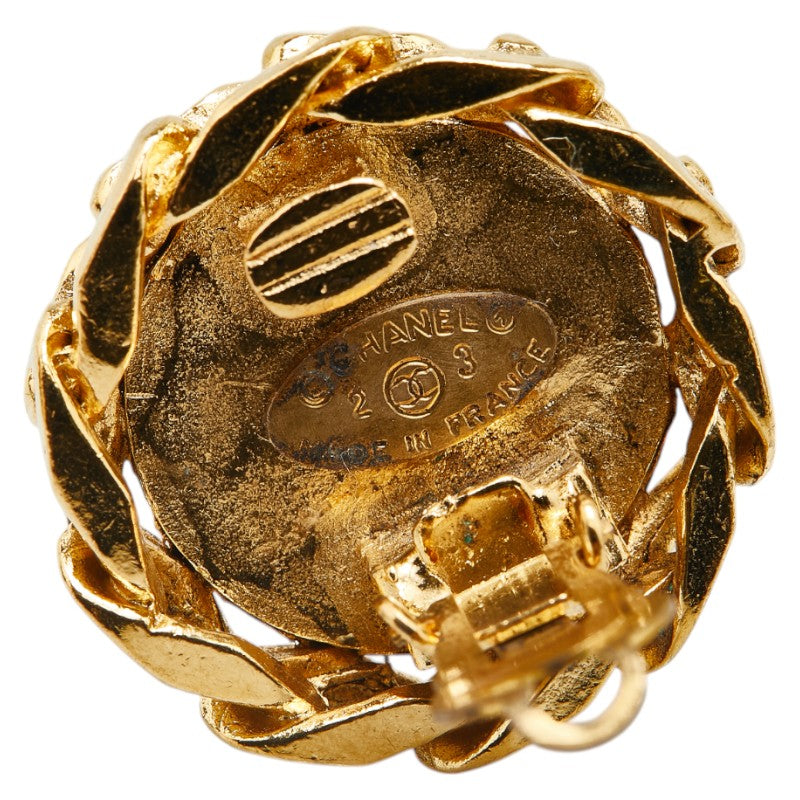 Chanel Coco Mark Round Earrings