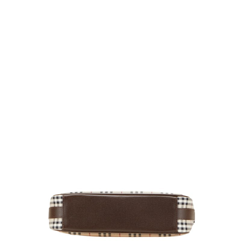 Burberry Nova Check Canvas Leather Shoulder Bag