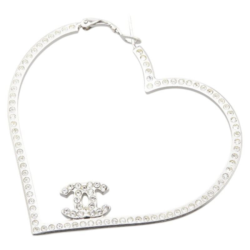 Chanel Coco Mark Heart Motif Earrings