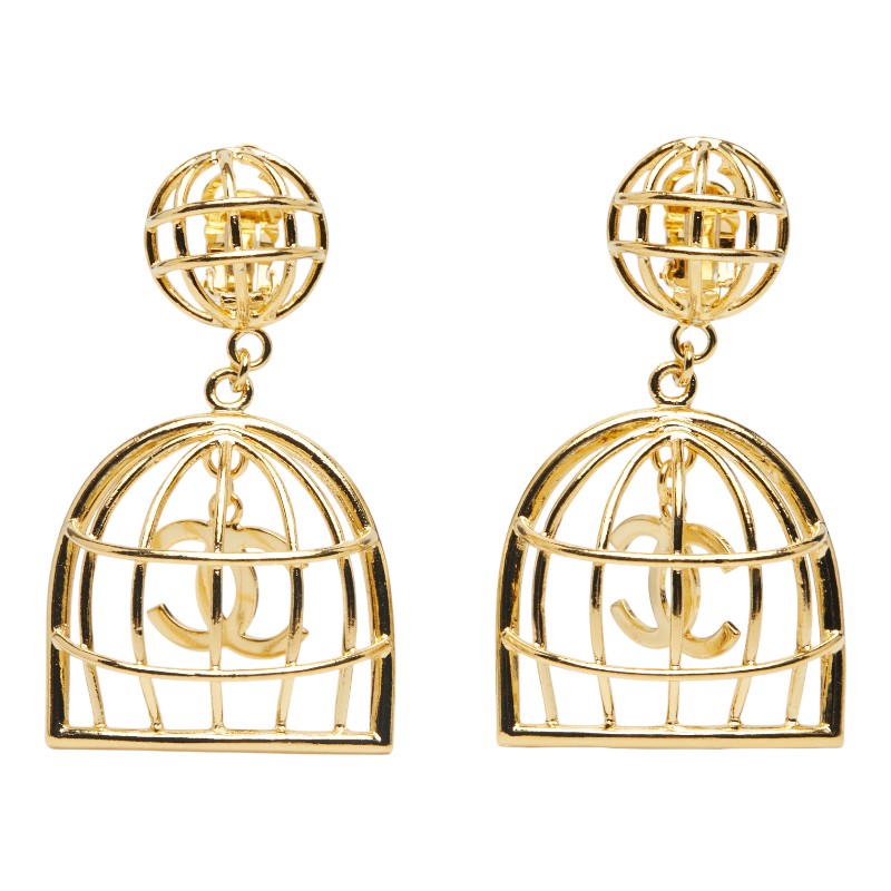 Chanel Coco Mark Birdcage Earrings