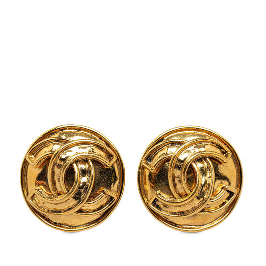 Chanel Gold-Plated Coco Mark   Earrings 94P